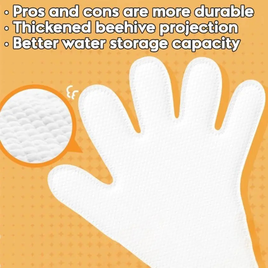 Pet Cleaning Gloves No-Rinse Wipes for Dogs & Cats Face Ears Paws Cleaning 6 Single-Use Gloves No Water Required Grooming Apple Oil Magic Cleaner